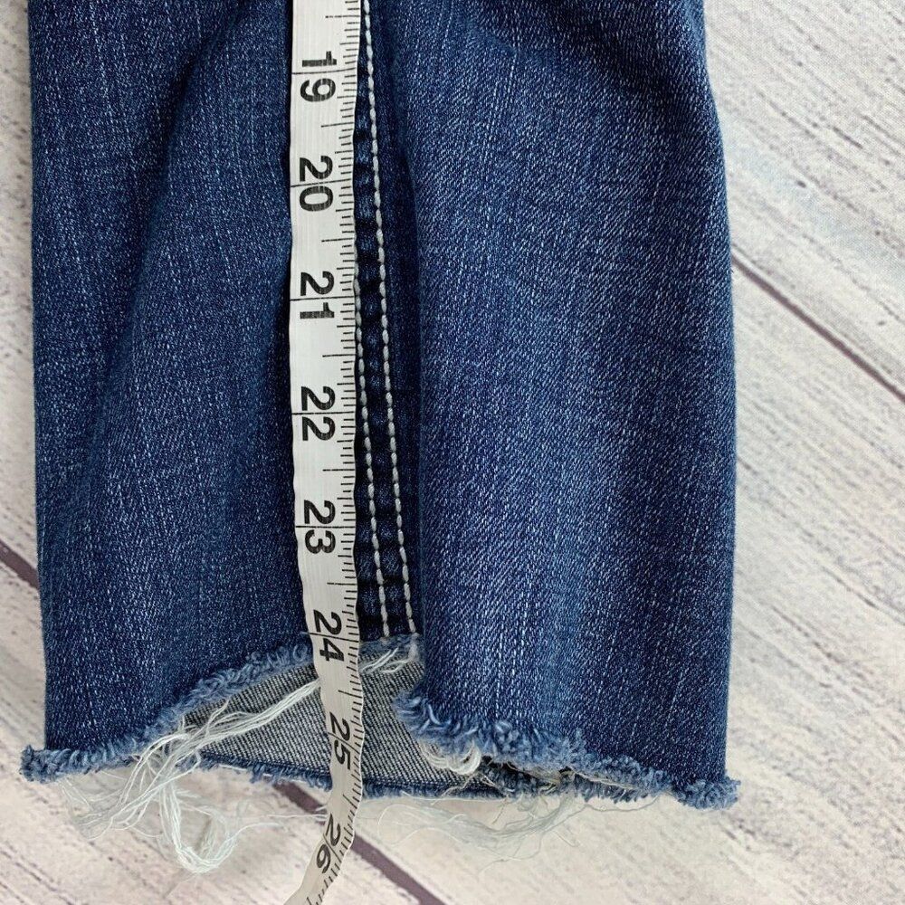 BKE Capri Jeans sz 28 Dark Wash Starlite Low Rise Raw Hem 24" inseam - Picture 4 of 11